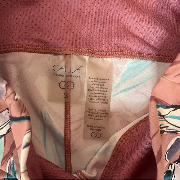 CALIA by Carrie Underwood Pink Floral Energize 7/8 Active Leggings Size Small - Picture 6 of 10